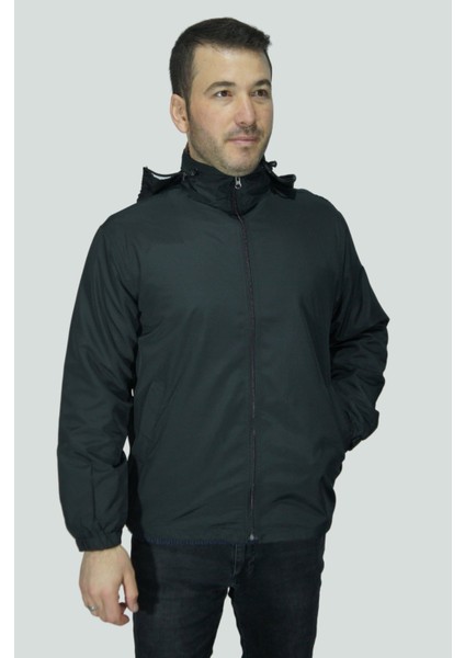 Yağmurluk File Astarlı Kapşonlu Siyah Erkek fırsatları