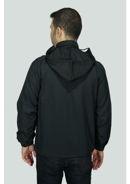 Yağmurluk File Astarlı Kapşonlu Siyah Erkek indirimleri