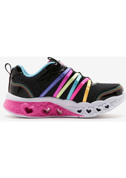 Flutter Heart Lights - Rainbo Büyük Kız Çocuk Siyah Işıklı Spor Ayakkabı 303252L Bkmt