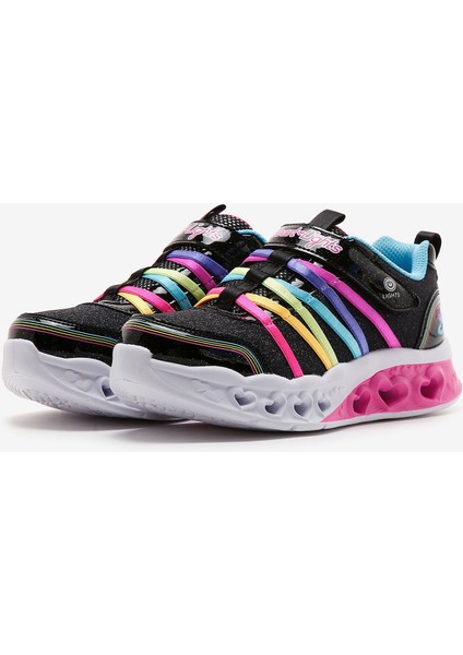 Flutter Heart Lights - Rainbo Büyük Kız Çocuk Siyah Işıklı Spor Ayakkabı 303252L Bkmt