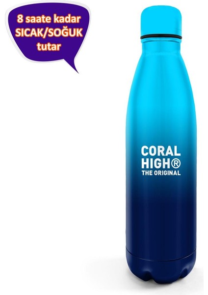 Coral High Mavi Lacivert Renk Geçişli Çelik Termos 500 Ml 11934