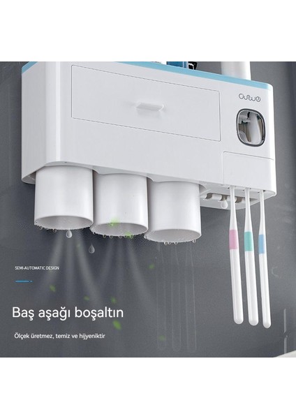 Diş Fırçası Rafı Gargara Bardağı Banyo Diş Fırçası Tutucu Diş Silindiri Aksesuarları (Yurt Dışından)