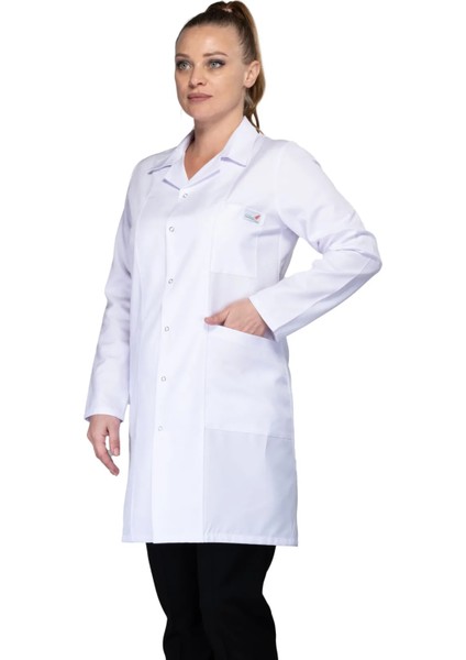 Sarıçiyil Üniforma Kadın Klasik Yaka Doktor Hemşire Eczacı Öğretmen Laboratuvar Önlük - (Alpaka Kumaş-Boy 90CM.)