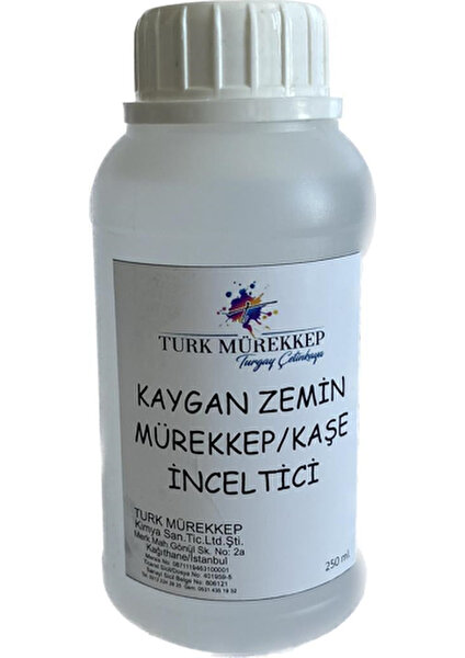 Turk Mürekkep Kaygan Zemin Kaşe Mürekkebi Çözücü Sıvı 250 Ml.