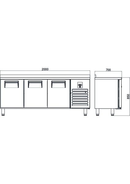 Tezgah Tip Dondurucu - 3 Kapılı - 200X70X85 cm fırsatları