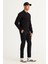 ALTINYILDIZ CLASSICS Erkek Siyah Slim Fit Dar Kesim Yan Cep Pamuklu Esnek Rahat Armürlü Pantolon 3
