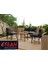 Merkür Model Balkon Cafe Bahçe Takımı Metal Koltuk Takımı Bahçe Mobilyası Çay Seti 2+1+1+Sehpa 3