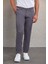 Gri D. Slim Fit Desenli Yandan Cep Kanvas Pantolon 1