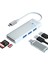 Type-C To 3.0 Tf Sd Kart Okuyucu 3 Portlu USB 3.0 Çoklayıcı Adaptör Beyaz 1