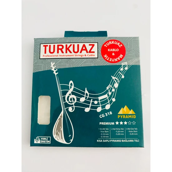 GMC Turkuaz CG318 Pyramid + Ipek Bamlı Kısa Sap Bağlama Teli 0.18MM