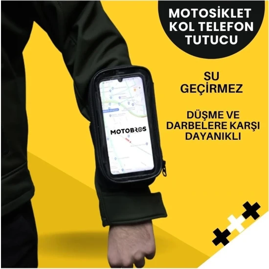 Zoli Motosiklet Kola Takılan Telefon Tutucu Kol Telefon Tutucu Su Geçirmez 6.7 (Dayanıklı)