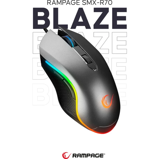 Rampage SMX-R70 Blaze USB RGB Macrolu Oyuncu Mouse