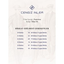 Cengiz İnler Fermuarlı Yan Cep Düz Pamuk Slim Fit Erkek Pantolon
