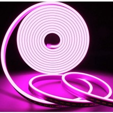 Sekizgen Led 12 Volt Neon LED Pembe (5 Metre)