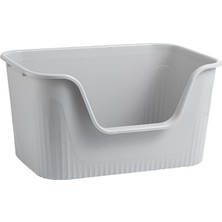 Açık Üst Pet Dökme Tepsisi Kitty Litter Pan Cat Sandbox Büyük Batpan Cater Gri (Yurt Dışından)