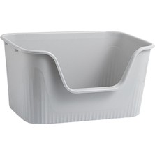Açık Üst Pet Dökme Tepsisi Kitty Litter Pan Cat Sandbox Büyük Batpan Cater Gri (Yurt Dışından)