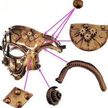 Zethus Cadılar Bayramı Steampunk Metal Robot Venedik Maskesi (Yurt Dışından)