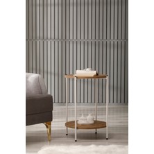 Arpelia Yuvarlak Tablalı Iki Katlı Sehpa Q42X60 cm