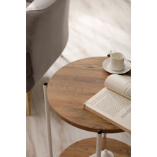 Arpelia Yuvarlak Tablalı Iki Katlı Sehpa Q42X60 cm