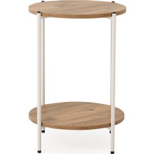 Arpelia Yuvarlak Tablalı Iki Katlı Sehpa Q42X60 cm