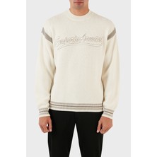 Emporio Armani Logolu Bisiklet Yaka Regular Fit Yünlü Triko Kazak Erkek Kazak 6R1MXA 1mfuz 0128