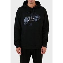 Emporio Armani Desenli Kanguru Cepli % 100 Pamuk Kapüşonlu Relaxed Fit Sweat Erkek Sweat 6R1M8P 1J7DZ 0041
