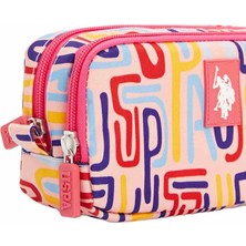 U.S. Polo Assn. Pembe Yazılı Kalem Kutusu PLKLK23275