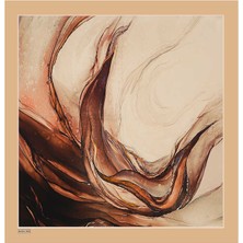 Bursa İpek Krem Granit Desen Sura Ipek Eşarp