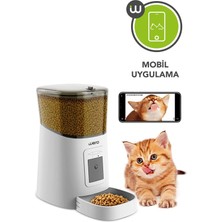 Wero 1080p Ayarlanabilir Kamera, 6 Lt, Wifi Kontrol Kedi/köpek Besleyici, Pet Feeder, Plastik Kase, Beyaz