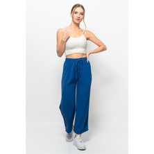Nuseel Kadın Aerobin Kumaş Palazzo Model Pantolon Lacivert