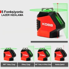 Kobb KBL88G 25 Metre Profesyonel Yatay 360° ve Dikey Otomatik Hizalamalı Nokta Şakül ve Yeşil Çapraz Çizgi Lazer Distomat