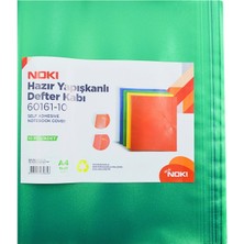 Noki Hazır Yapışkanlı Defter Kabı A4 10LU Yeşil 60161-10