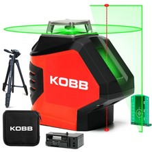 Kobb KBL88GTP 25 Metre Profesyonel Yatay 360° ve Dikey Otomatik Hizalamalı Nokta Şakül ve Yeşil Çapraz Çizgi Lazer Distomat + Tripod