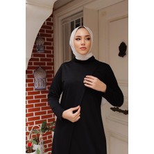 Burcu Tesettür Tesettür Tunik Pantolon Takım BRC8075 Siyah