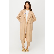 Esswaap Keten Kumaş Ceket Pantolon Takım Camel