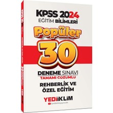 Yediiklim Yayınları 2024 Eğitim Bilimleri Rehberlik Özel Eğitim Popüler Tamamı Çözümlü 30 Deneme