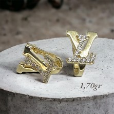 14 Ayar LV Model Altın Küpe
