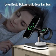 Polhammobile Polham 15W 4in1 Gece Lambalı Magsafe Kablosuz Şarj Standı, Iphone, Apple Watch ve Airpods Pro/2 Şarj