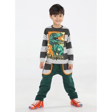Casabony Yeşil T-Rex Cepli Baggy Pantolon + T-Shirt