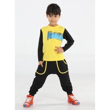 Casabony Original T-Rex Sarı - Siyah Pantolon + T-Shirt Takım