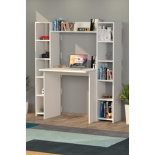 Moonlife Trend Kitaplıklı Çalışma Masası Beyaz