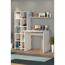Moonlife Trend Kitaplıklı Çalışma Masası Beyaz