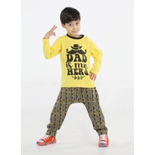 Casabony My Dad Ekose Erkek Çocuk Pantolon + T-Shirt Takım