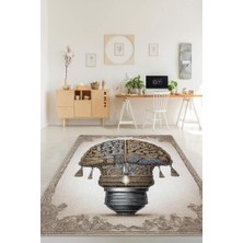 Homshtag Parlak Fikir Barok Tarzı Krem Renkli Orjinal Dekoratif Modern Home Office Halısı,Ofis Dekorasyonu