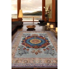 Homshtag Mandala Halısı,Meditasyon Temalı Renkli Halı,Madala Desenli Çiçekli Vintage Halı,Yoga Halısı,Sipiritüel Halı