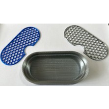 Sska Plastik Mutfak Banyo Süzgeçli Dekoratif Sabunluk Kalıp Sabun Standı 13 x 6,5 x 3 cm