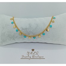 Yaze Jewelry Gold Renkli Yonca Figürlü Çelik Zincir Kolye