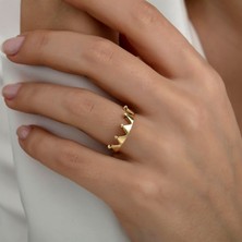 Hems Jewellery Altın Kraliçe Kombinlenebilir Minimal Yüzük