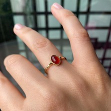 Hems Jewellery 14 Ayar Altın Akik Taşlı Yüzük