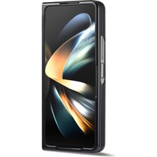 Cool-M Samsung Galaxy Z Fold5 5g 5g Çizgi Anti-Çizelge Kapağı Pu Deri+Pc Karbon Fiber Doku Katlanır Telefon Kılıfı (Yurt Dışından)